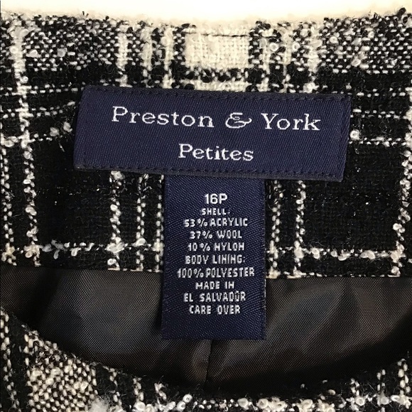 Preston & York Black Plaid Wool Blend Blazer - Picture 4 of 7